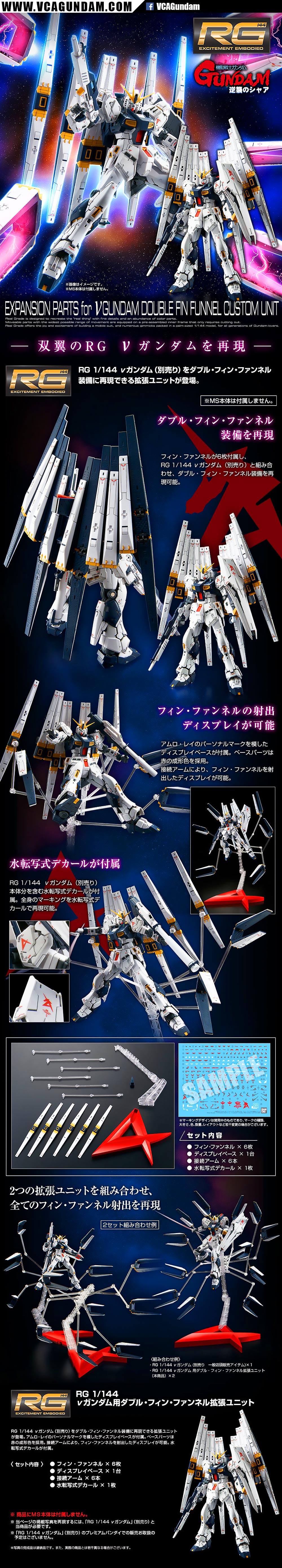 RG EXPANSION PARTS FOR RG NU GUNDAM DOUBLE FIN FUNNEL CUSTOM UNIT