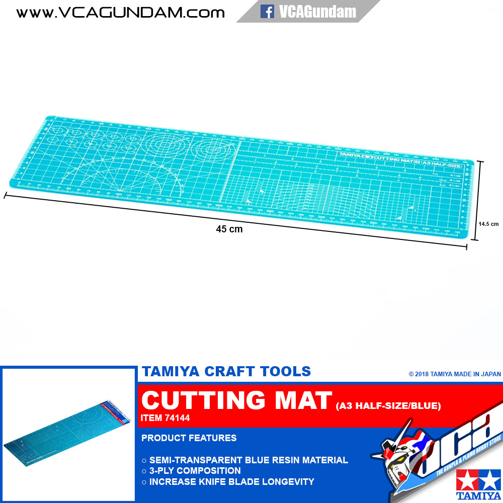 TAMIYA 74144 CUTTING MAT (A3 HALF SIZE BLUE)