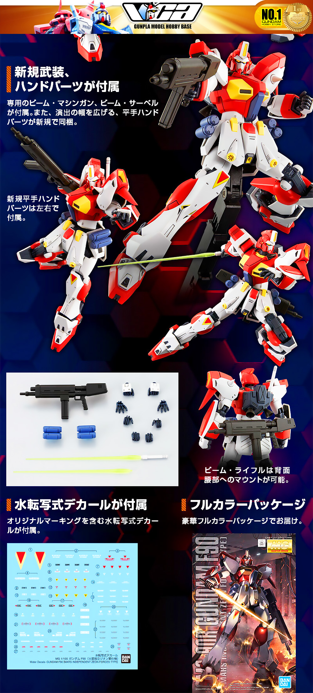 ⭐️ PREMIUM BANDAI PB GUNPLA MASTER GRADE MG 1/100 F90 MARS INDEPENDENT ZEON FORCES TYPE ประกอบ หุ่นยนต์ โมเดล กันดั้ม กันพลา ของเล่น VCA GUNDAM