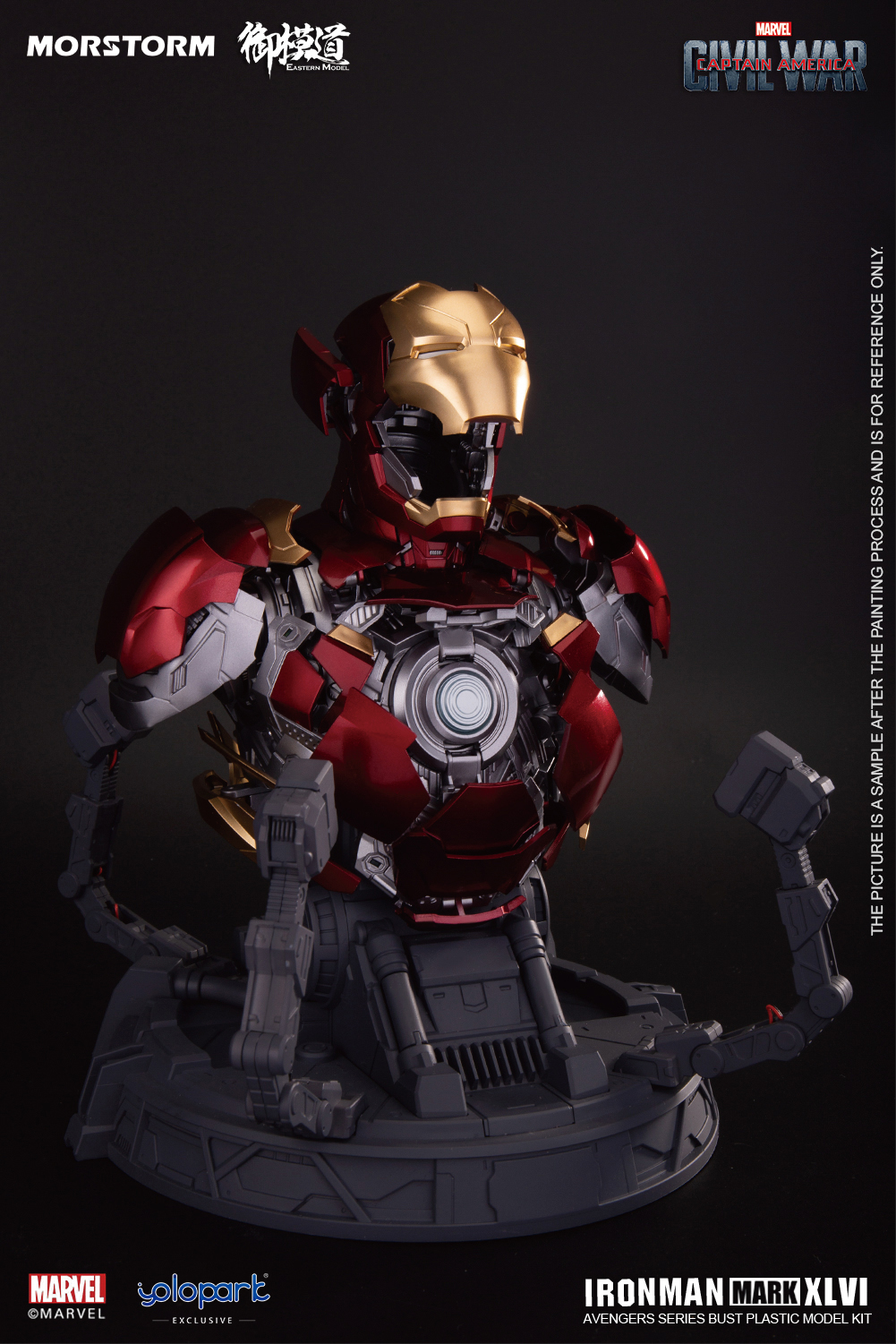 Eastern Model® x Morstorm Plastic Model Kits Series IRON MAN MARK 46 BUST CAPTAIN AMERICA CIVIL WAR