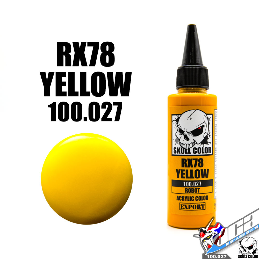 SKULL COLOR 100.027 RX78 YELLOW ACRYLIC COLOR 60ML (ROBOT) สีอะครีลิกสำหรับพลาสติก โมเดล
