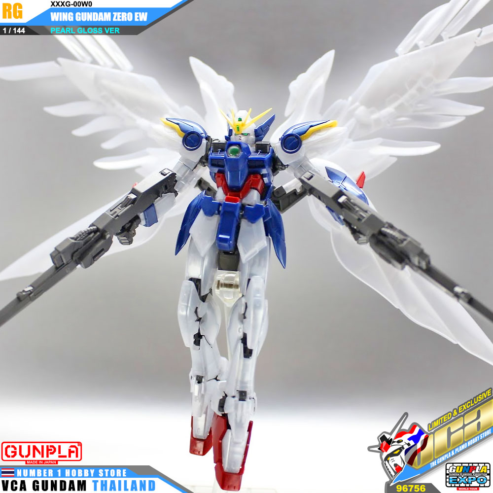 BANDAI GUNPLA EXPO REAL GRADE RG 1/144 WING GUNDAM ZERO EW PEARL GLOSS โมเดล กันดั้ม กันพลา VCA GUNDAM
