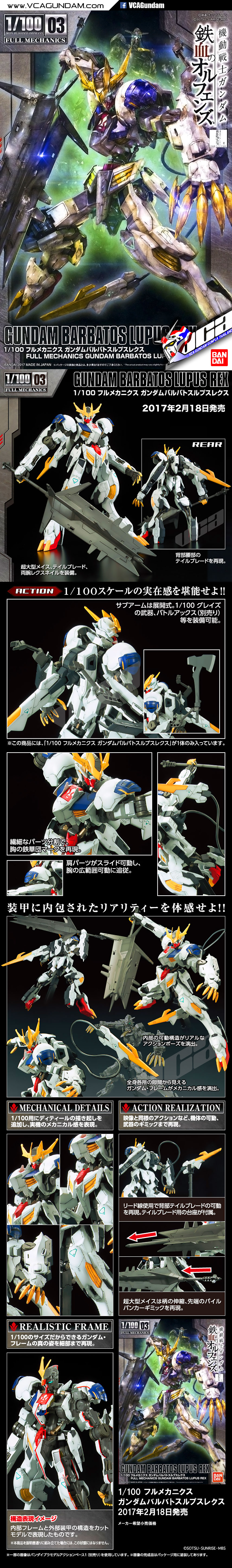 1/100 GUNDAM BARBATOS LUPUS REX กันดั้ม บาร์บาทอส ลูปัส เร็กซ์