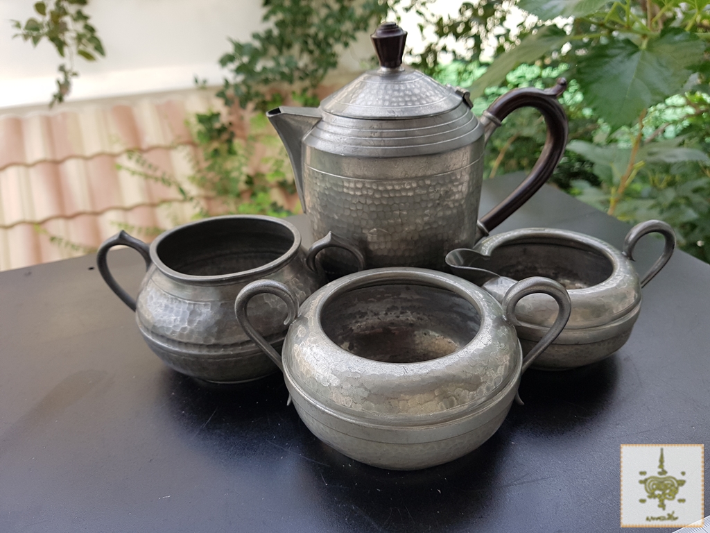 ชุดกา pewter 4 ชิ้น งานอังกฤษ