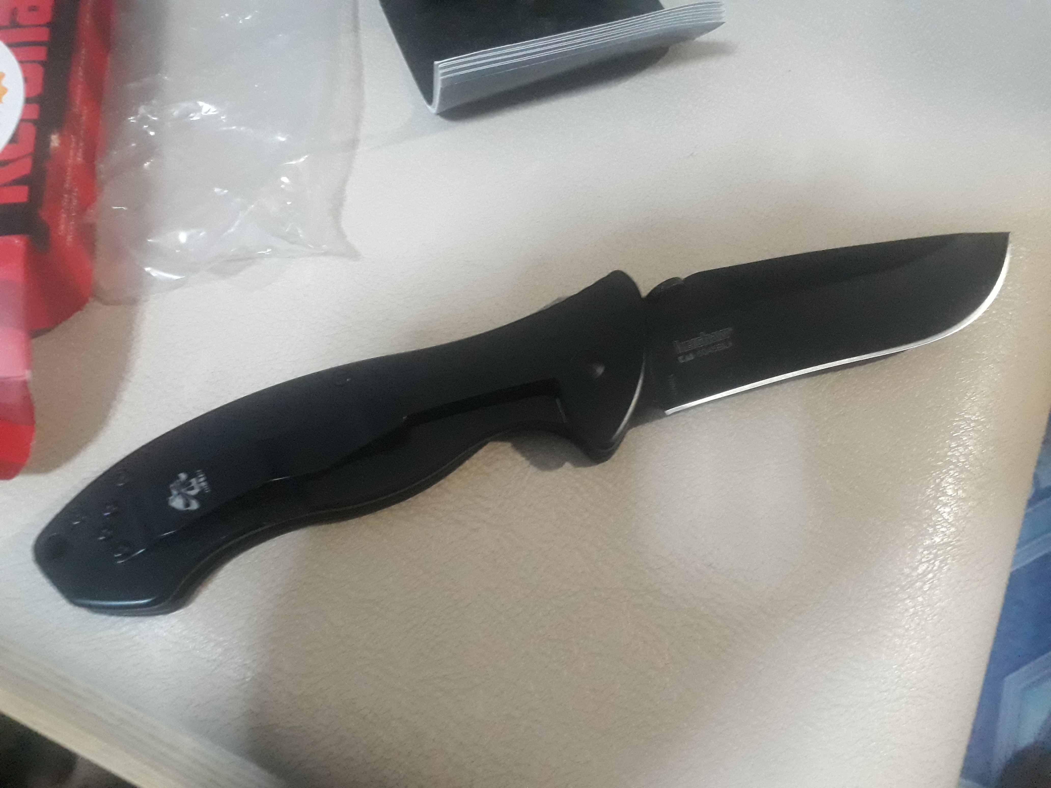 มีดพับKERSHAW EMERSON Tactical Black G10 CQC-9K Straight Folding Pocket Knife! 6045BLK