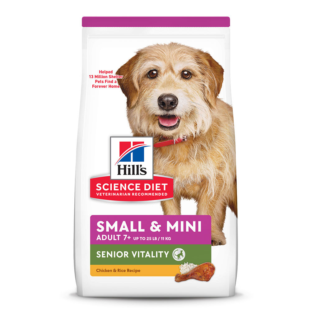 Hill's Science Diet SeniorVitality Adult7+ Small&Mini สุนัขพันธุ์เล็กอายุ 7 ปี+ต่อสู้สัญญาณอายุมากขึ้น 1.58 กก.