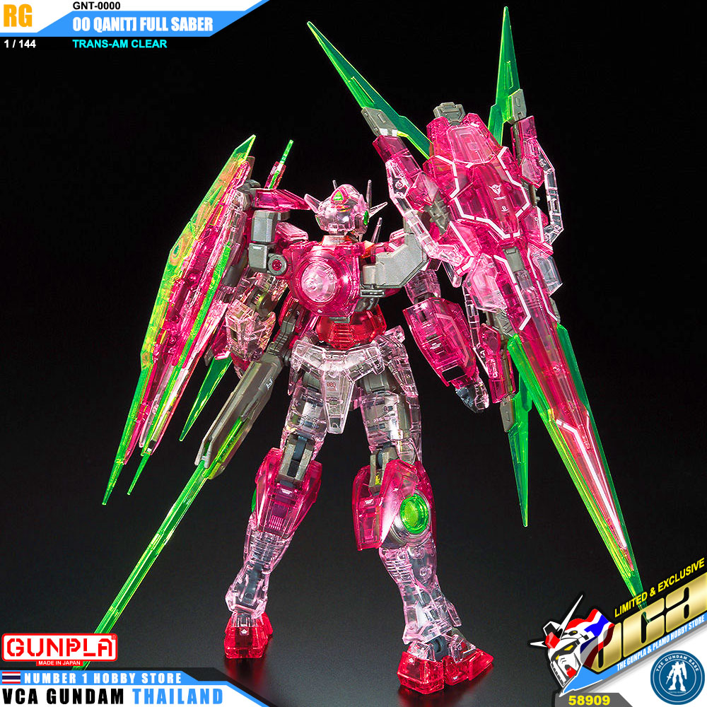BANDAI GUNPLA REAL GRADE RG 1/144 00 QANT FULL SABER TRANS AM TRANS-AM CLEAR โมเดลกันดั้ม กันพลา THE VCA GUNDAM BASE