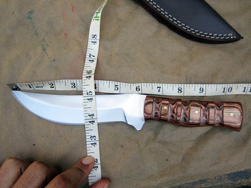 มีดเหล็ก A2 Custom A2 Steel Trailing Point Hunting Knife Micarta Handle AE112