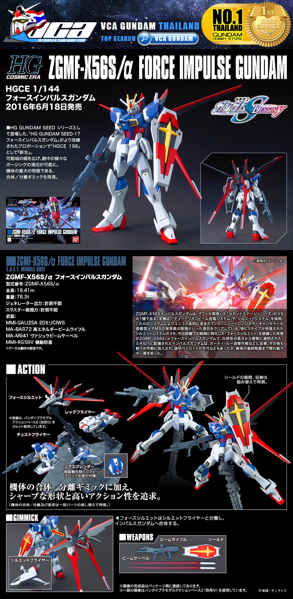 HG ZGMF-X56S/A FORCE IMPULSE GUNDAM REVIVE ฟอร์ซ อิมพัลส์ กันดั้ม