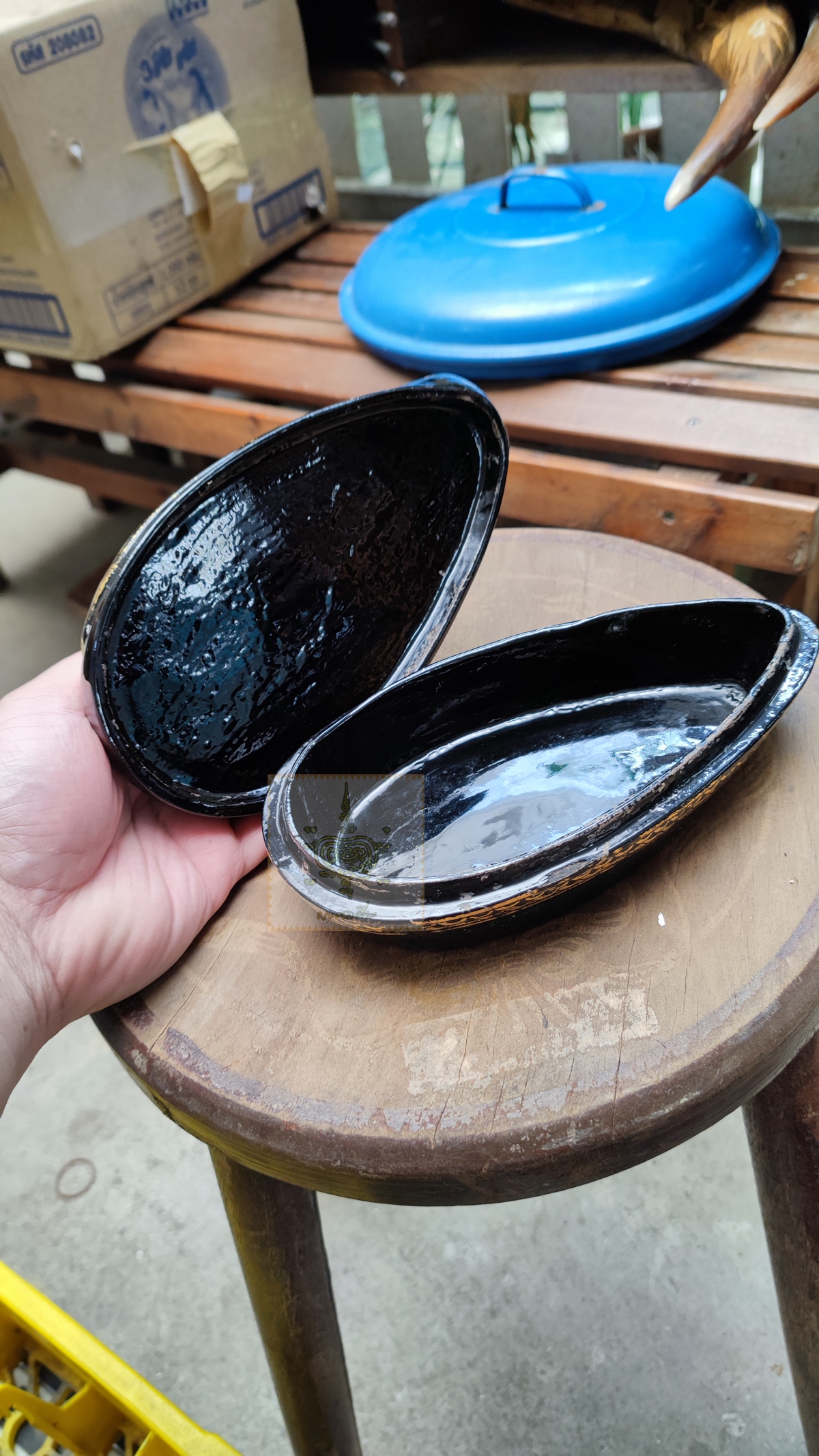 งานลงรักเขียนลายทอง เต่า+เป็ด ตัวใหญ่