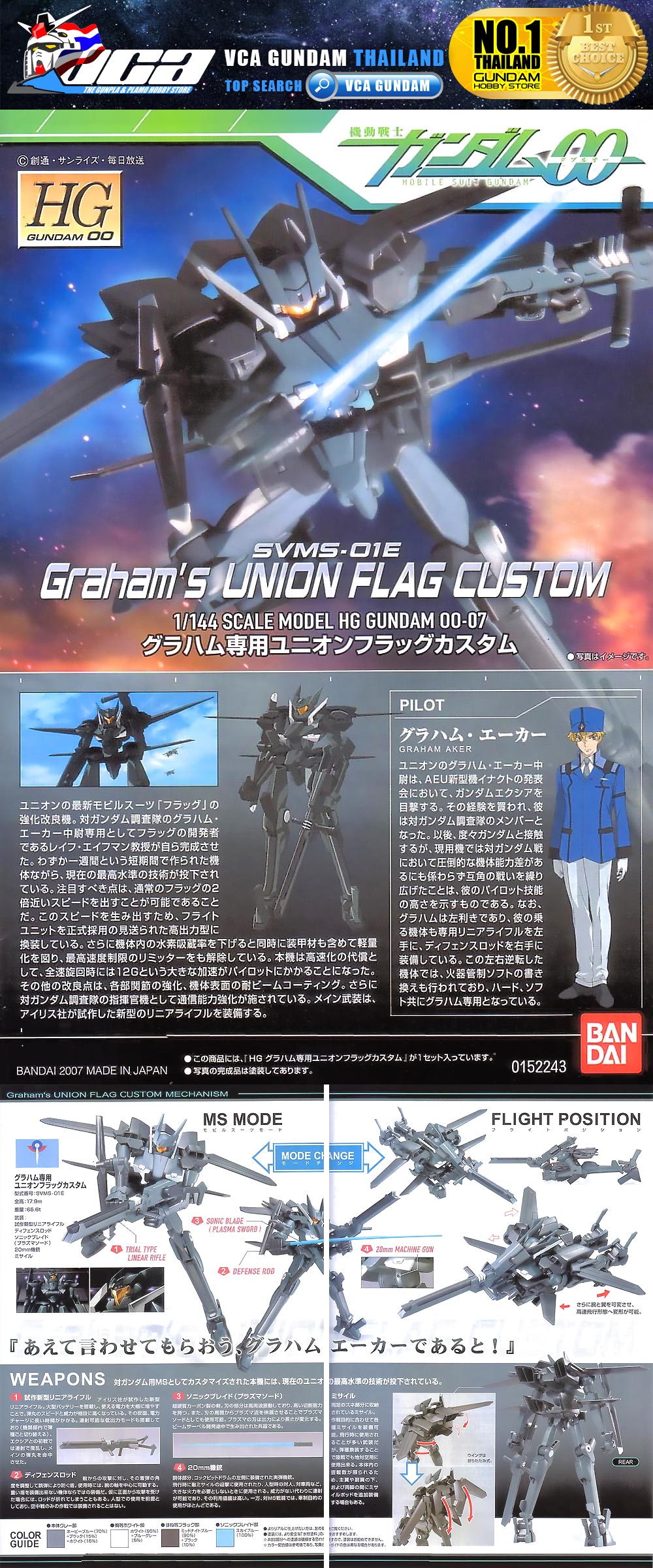 HG SVMS-01E GRAHAM'S UNION FLAG CUSTOM กราแฮม ยูเนี่ยน แฟล็ก คัสตอม
