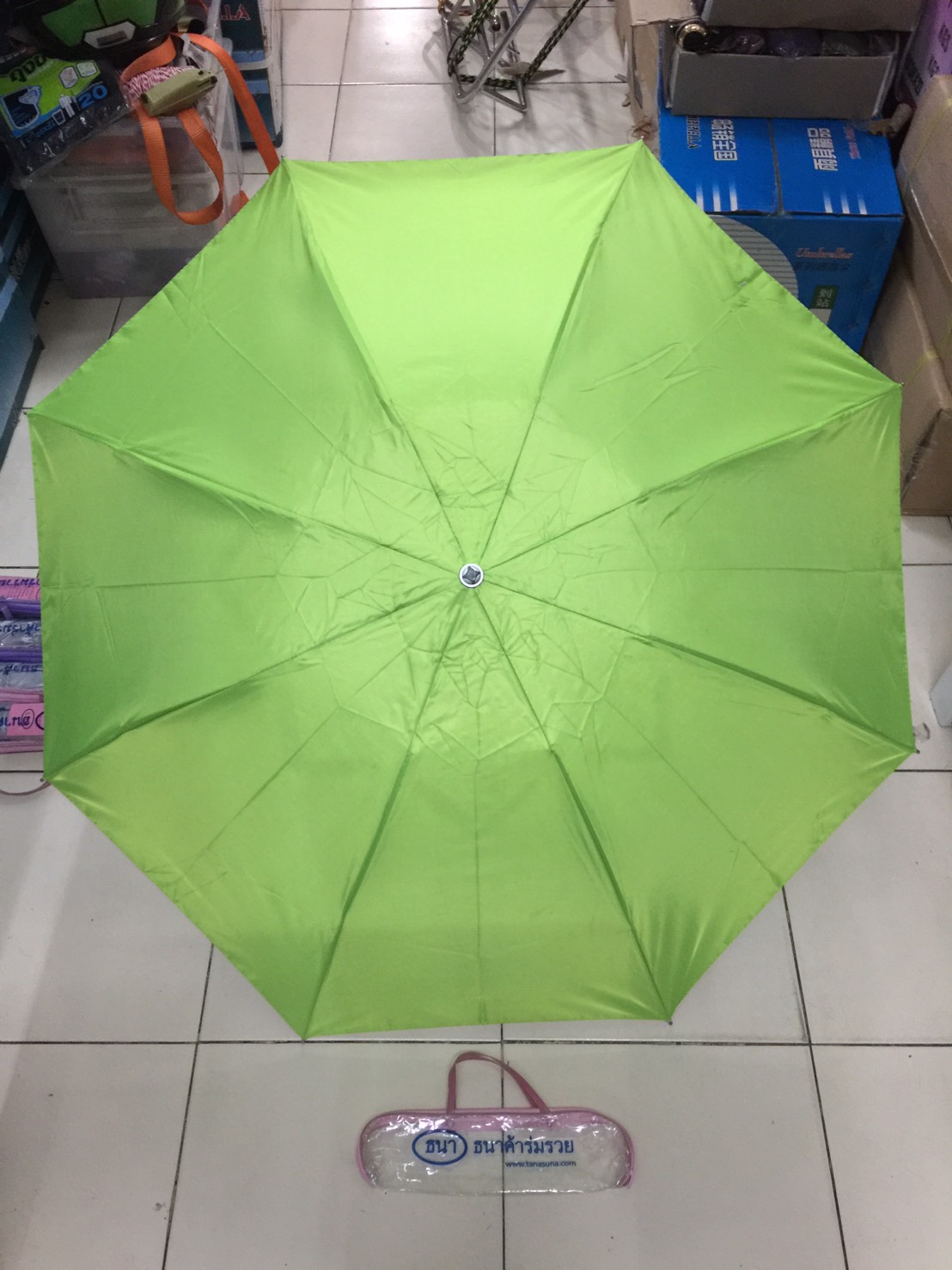 ร่มพับ3ตอนซองกระเป๋า-โลโก้ธนาค้าร่มรวย