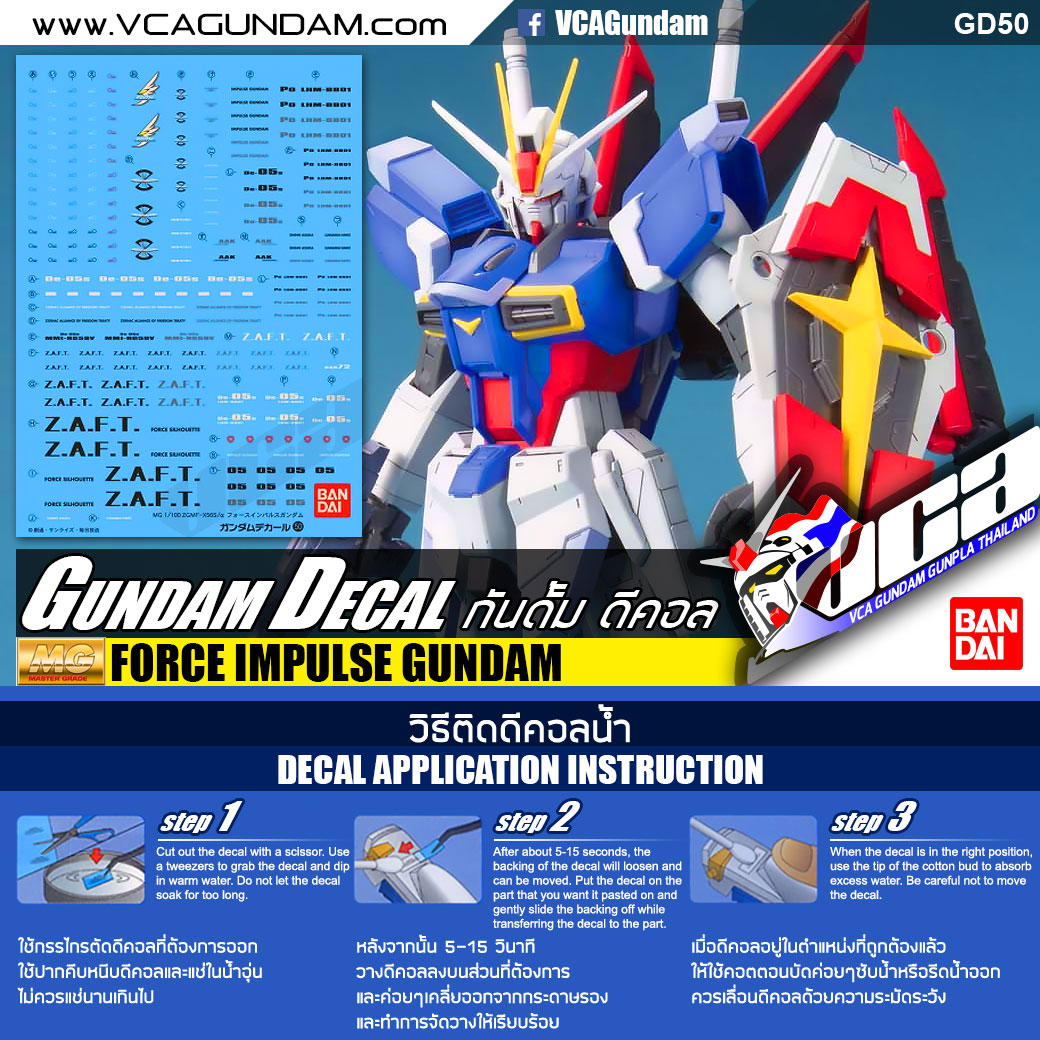 GUNDAM DECAL | MG ZGMF-X56S/A FORCE IMPULSE GUNDAM ฟอร์ซ อิมพัลส์ กันดั้ม
