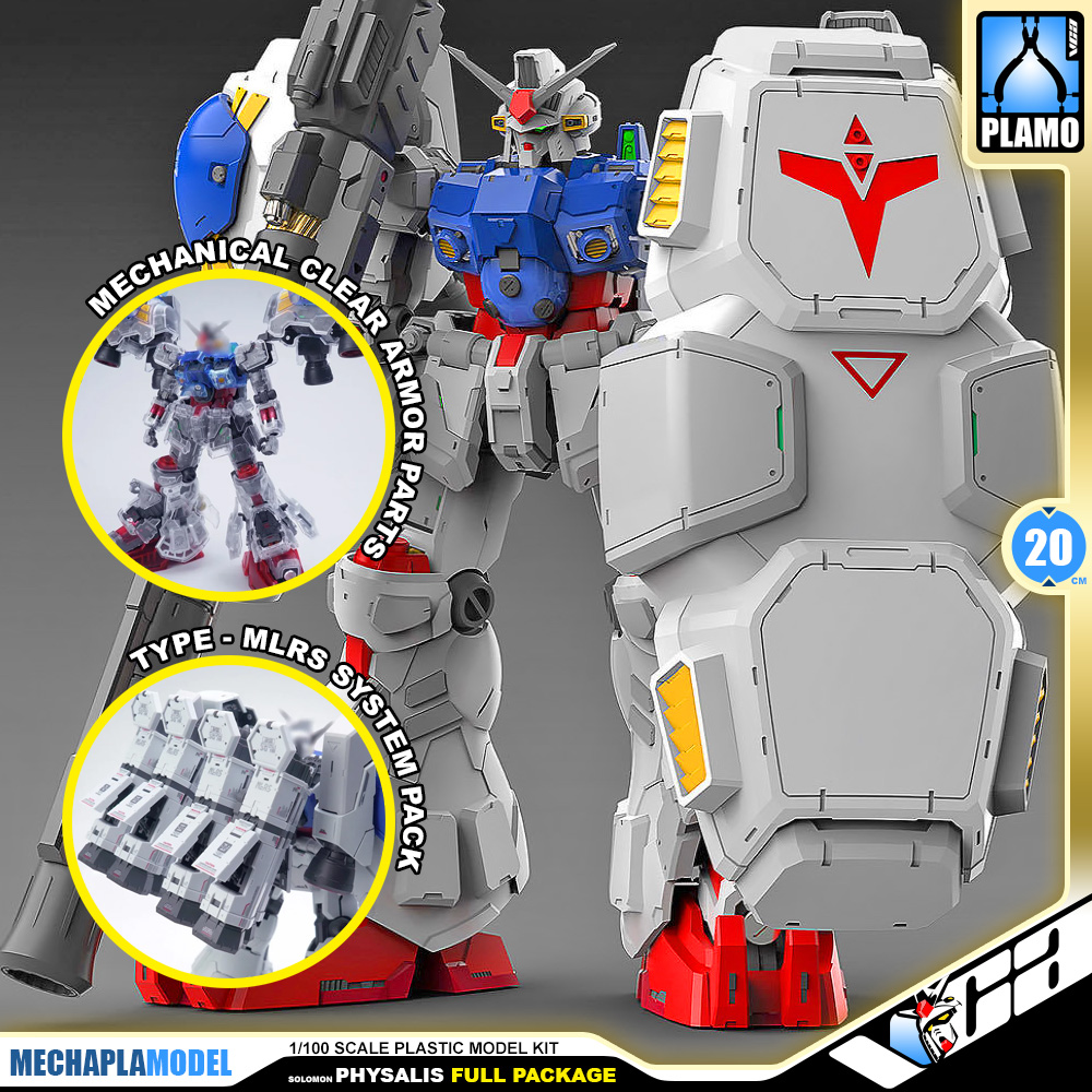 Solomon 所罗门模玩 RX-78GP02A Gundam Physalis MLRS Mechanical Clear Full Package Master Grade MG Action Figure Model Toy Kit VCA Thailand