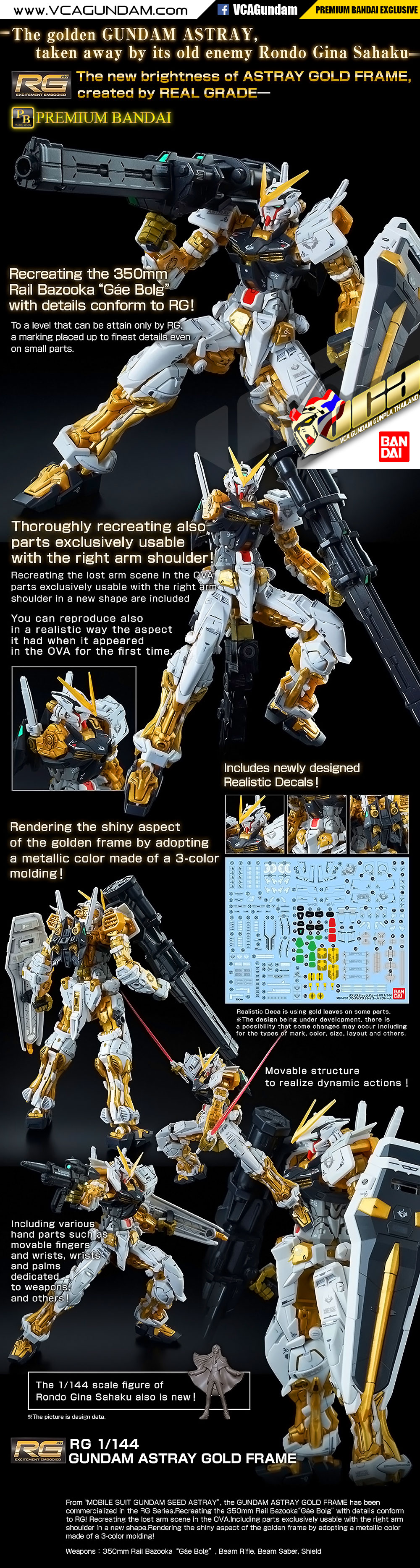 RG GUNDAM ASTRAY GOLD FRAME กันดั้ม สเทรย์ โกลด์ เฟรม