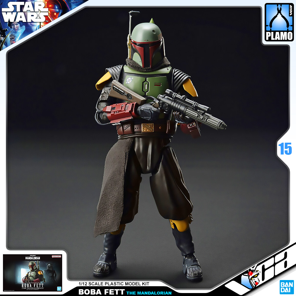⭐️ BANDAI STAR WARS 1/12 BOBA FETT THE MANDALORIAN ประกอบ หุ่นยนต์ โมเดล กันดั้ม กันพลา ของเล่น VCA GUNDAM