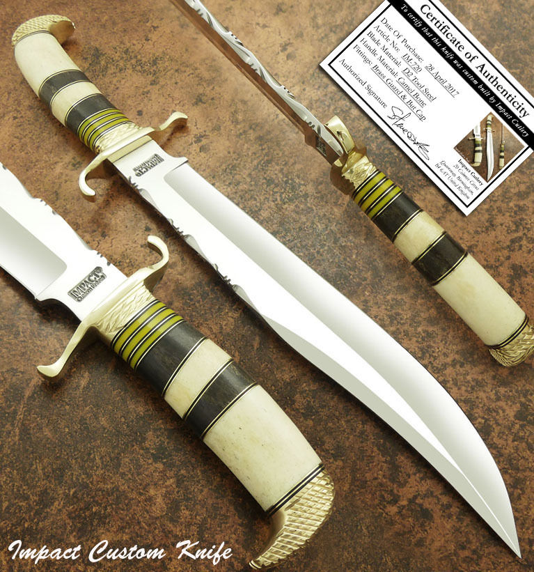 มีดเหล็กD2 UK HAND MADE BY IMPACT CUSTOM D2 BOWIE KNIFE