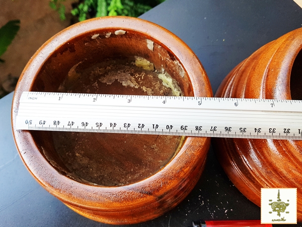 แท่นไม้สักใส่งา-เขา