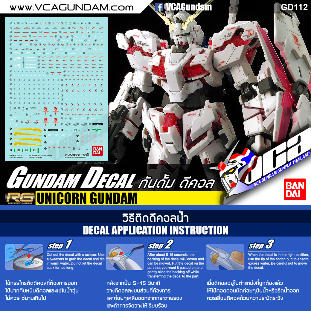 GUNDAM DECAL | RG UNICORN GUNDAM ยูนิคอร์น กันดั้ม