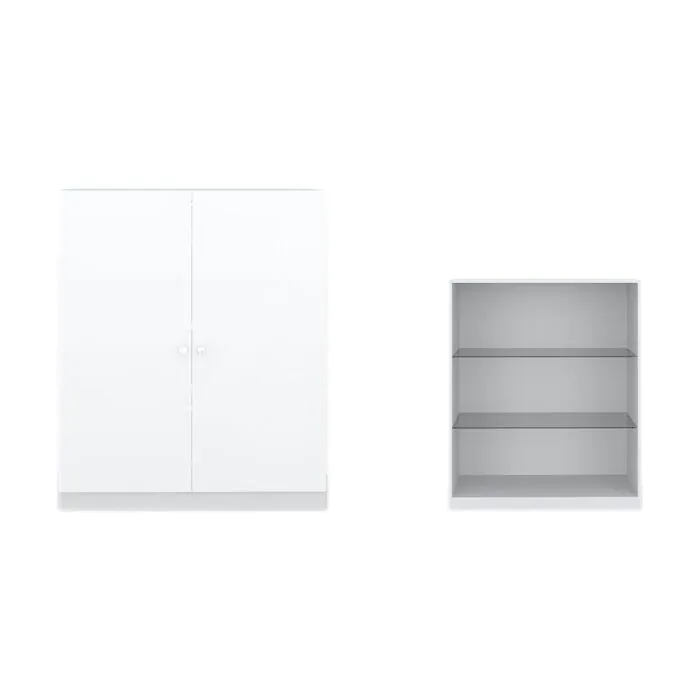 ตู้เสื้อผ้า รุ่น Blox 2.0 OP-G ขนาด 100 ซม. สีขาว Mid Gloss