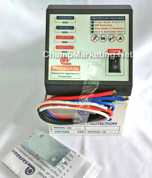 [Pre-ORDER] SAFEGUARD SG184 เครื่องป้องกันคอมเพรสเซอร์แอร์เสียหายจากไฟตก-ไฟเกิน ขนาดไม่เกิน 20แอมป์