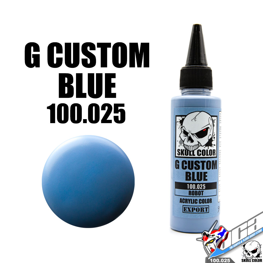SKULL COLOR 100.025 G CUSTOM BLUE ACRYLIC COLOR 60ML (ROBOT) สีอะครีลิกสำหรับพลาสติก โมเดล