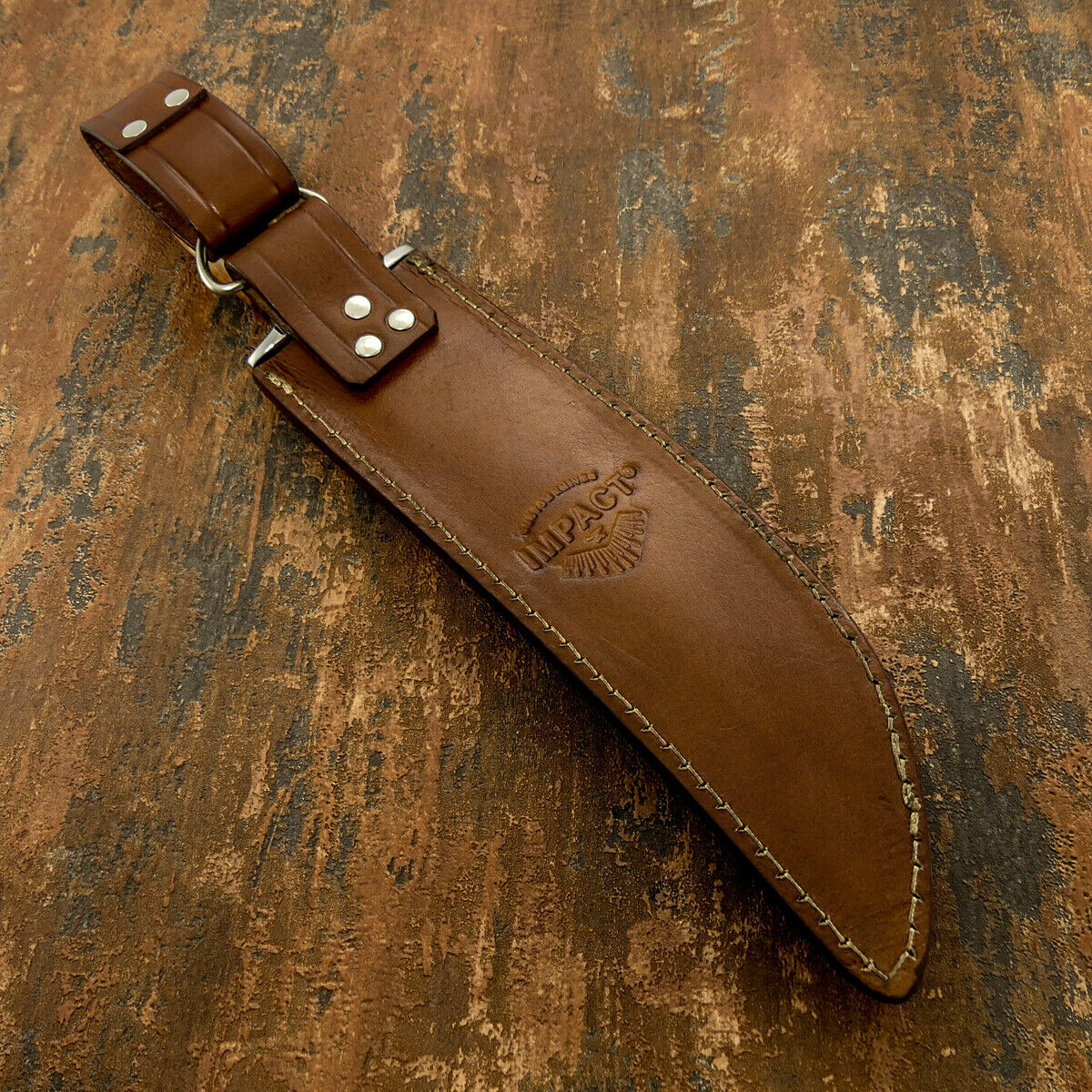 IMPACT CUTLERY RARE CUSTOM D2 BOWIE KNIFE CAMEL BONE HANDLE