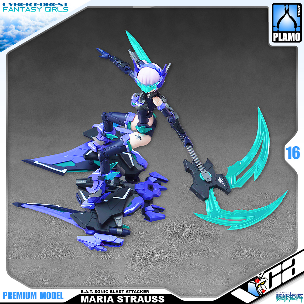 Nuke Matrix Cyber Forest Fantasy Girls B.A.T. Sonic Blast Attacker Maria Strauss Armor Girl Plastic Model Action Figure Toy Kit VCA Gundam Singapore