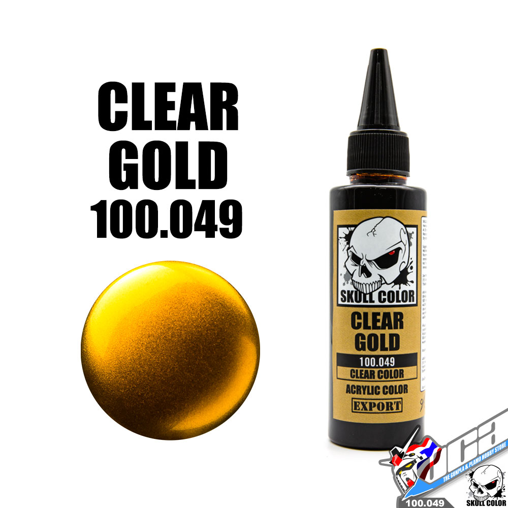 SKULL COLOR 100.049 CLEAR GOLD ACRYLIC COLOR 60ML (CLEAR COLOR) สีอะครีลิกสำหรับพลาสติก โมเดล