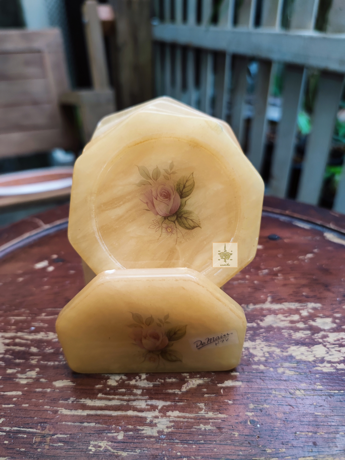 จานรองแก้ว หิน genuine alabaster made in italy