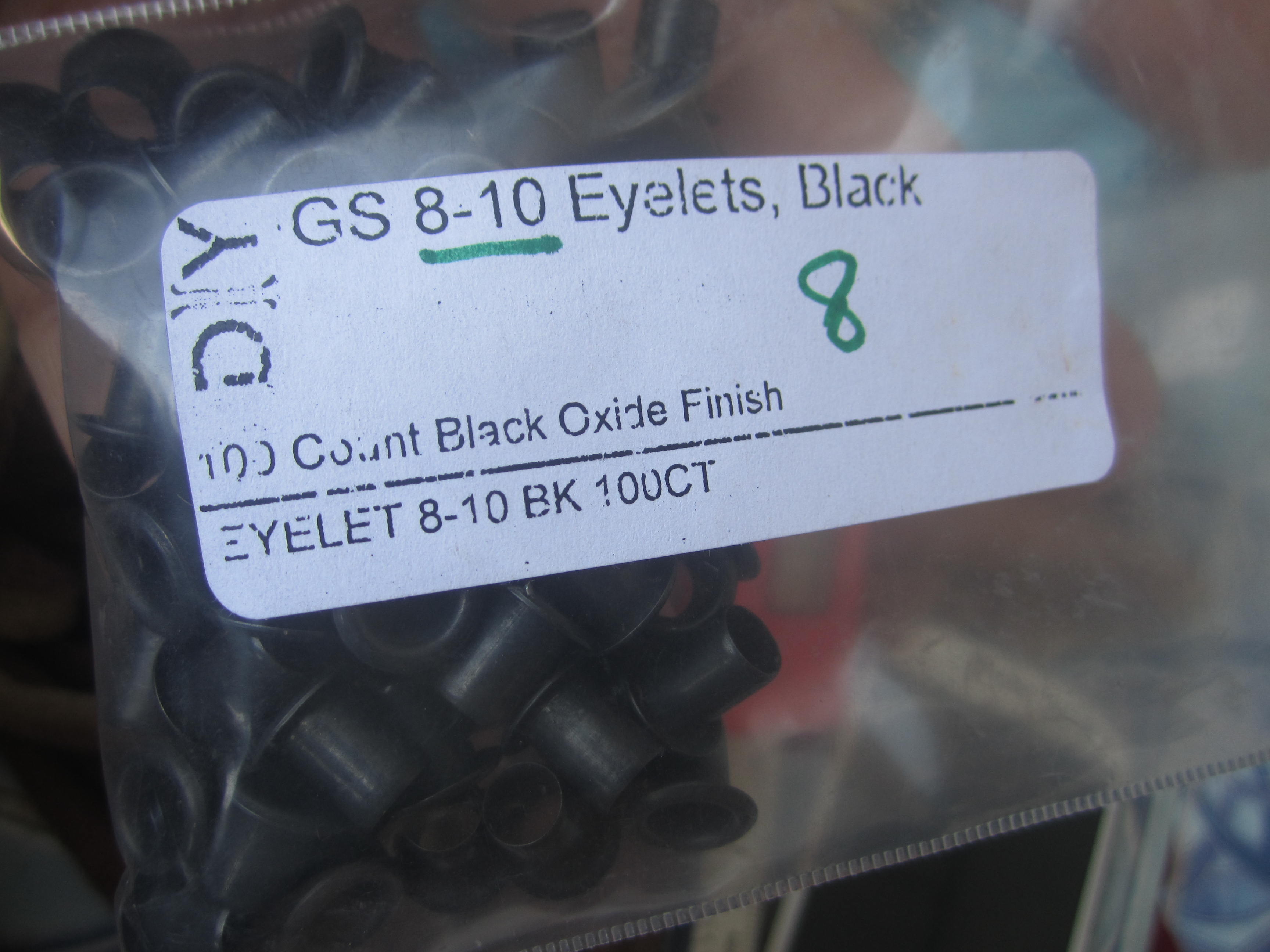 ตาไก่ DIY Eyelets GS 8-10 brass black Kydex .08-.093 1/4 Custom Holster Sheath/ 10 ตัว