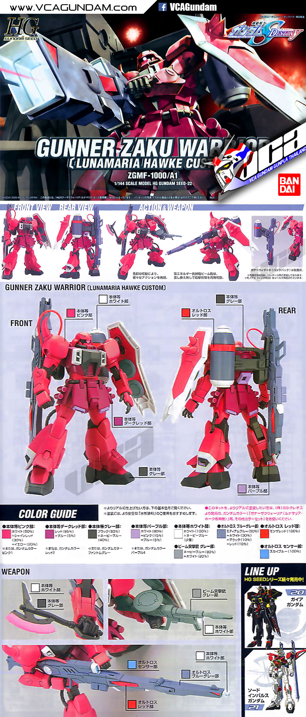HG GUNNER ZAKU WARRIOR (LUNAMARIA HAWKE CUSTOM) กันเนอร์ ซาคุ วอริเออร์