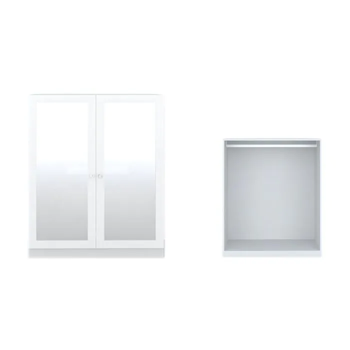 ตู้เสื้อผ้า รุ่น Blox 2.0 ขนาด 100 ซม. สีขาว หน้าบานกระจกเงา
