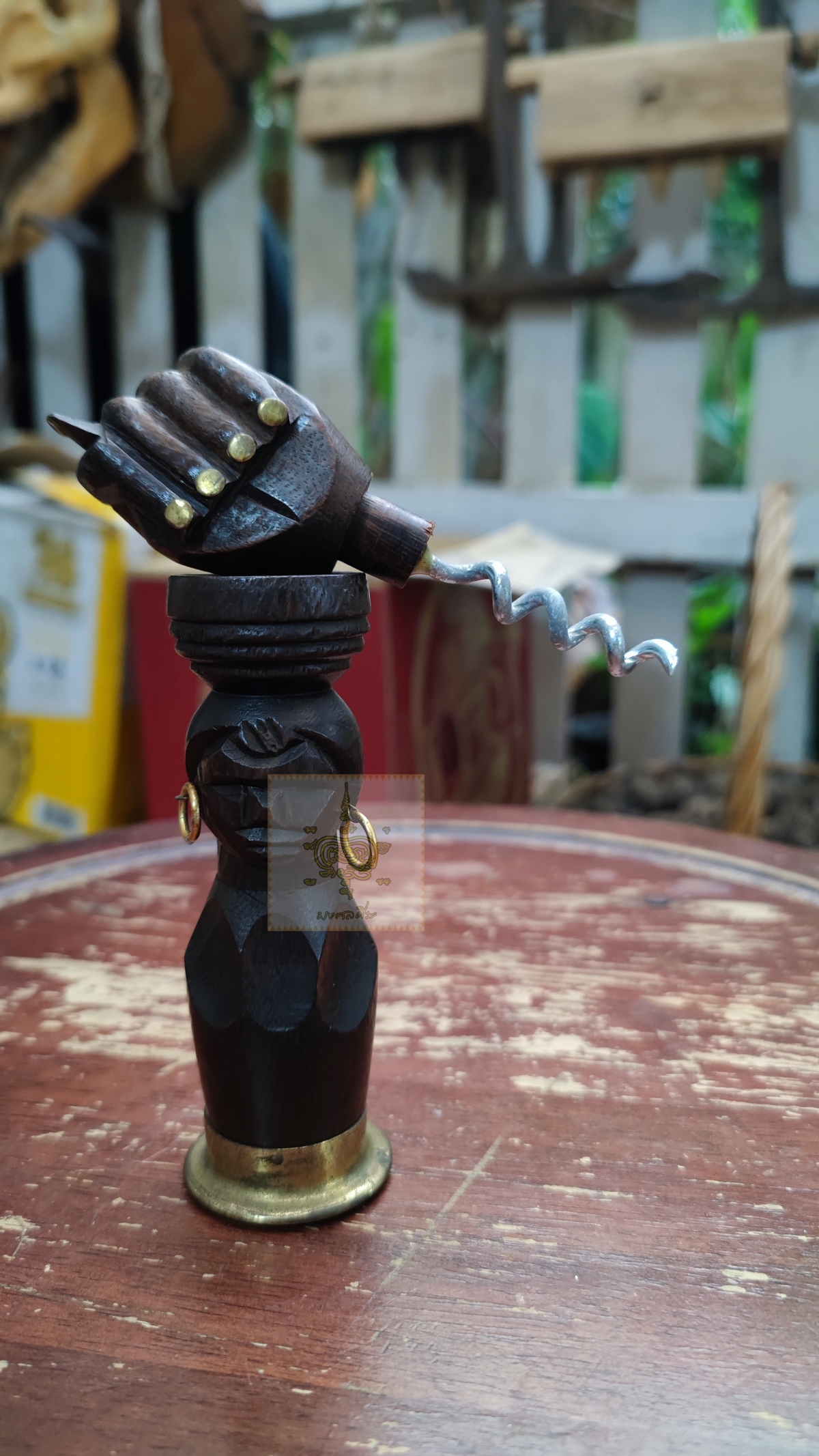 ที่เปิดขวด เปิดไวน์ไม้แกะสลักชนเผ่า