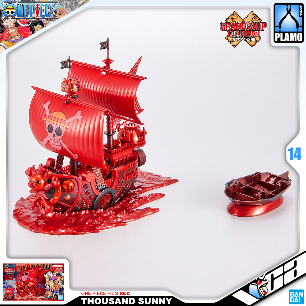 ⭐️ BANDAI ONE PIECE GRAND SHIP COLLECTION THOUSAND SUNNY FILM RED COMMEMORATIVE COLOR VER ประกอบ โมเดล ของเล่น VCA GUNDAM