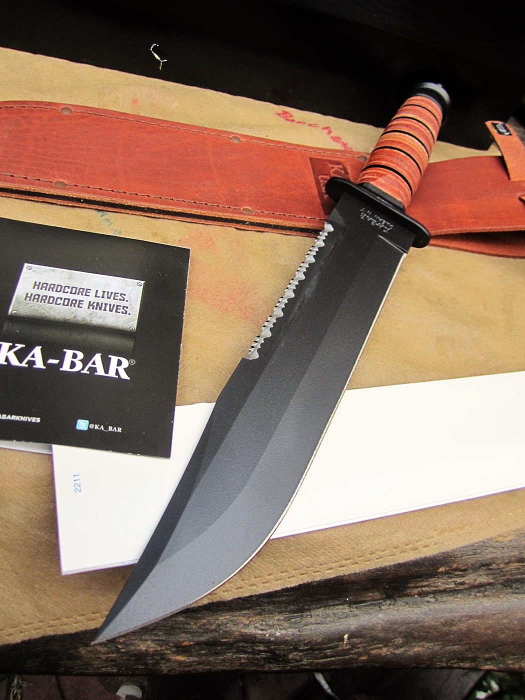 มีดเดินป่า Ka-Bar 2217 Leather Handled Big Brother Knife