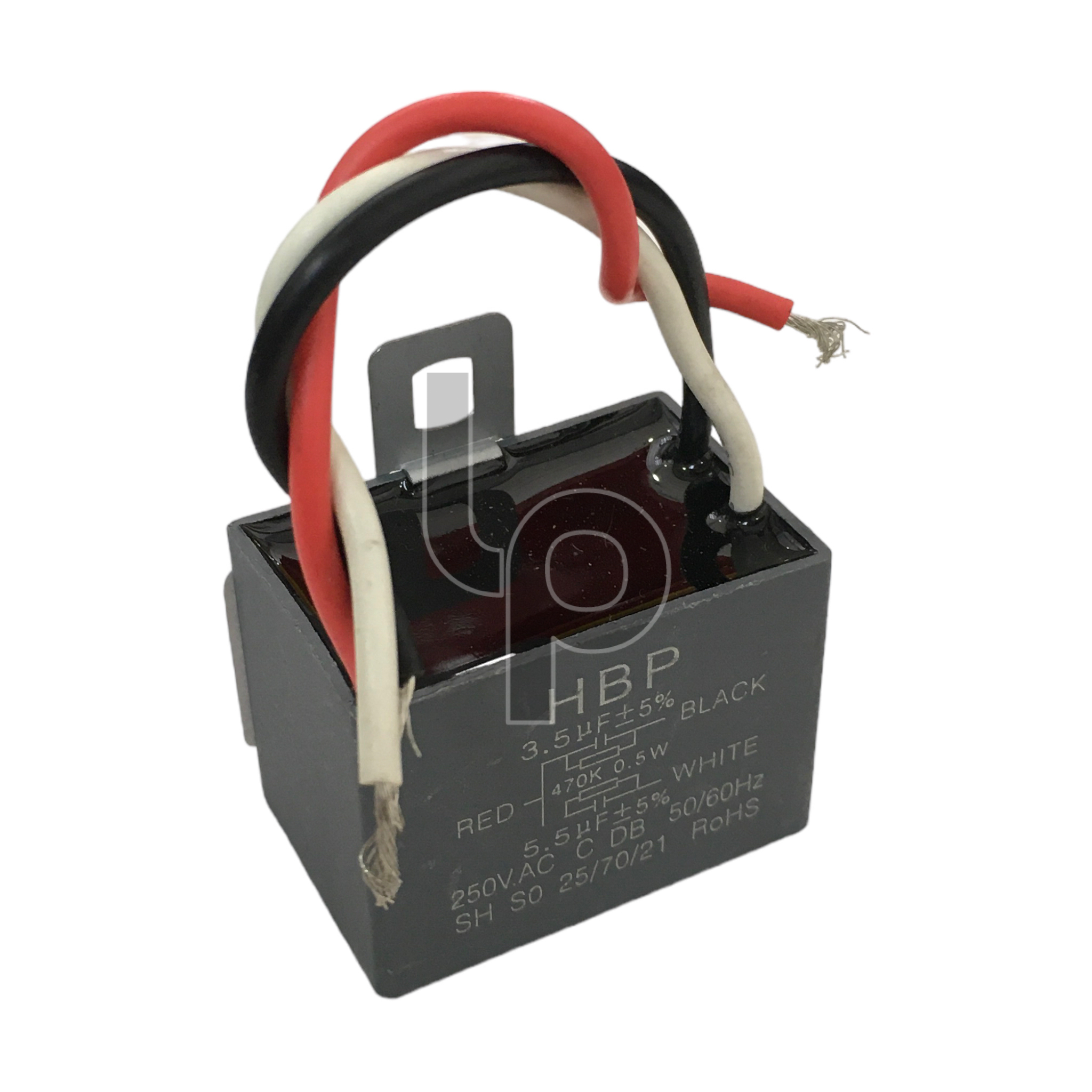 คาปาซิเตอร์พัดลม 3.5+5.5 uF 250v 50/60Hz 3สาย