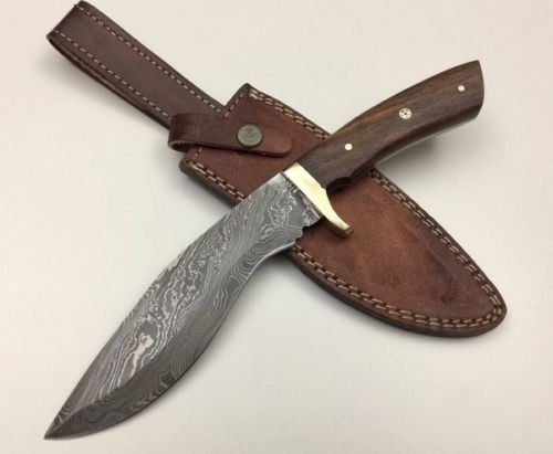 มีดเหล็ก Damascus steel custom handmade hunting bowie knife 12"