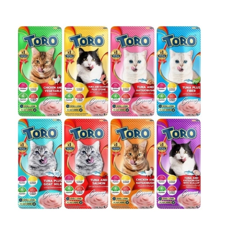 Toro Toro โทโร โทโร่ ขนมแมวเลีย 1 แพ็ค 5 ซอง