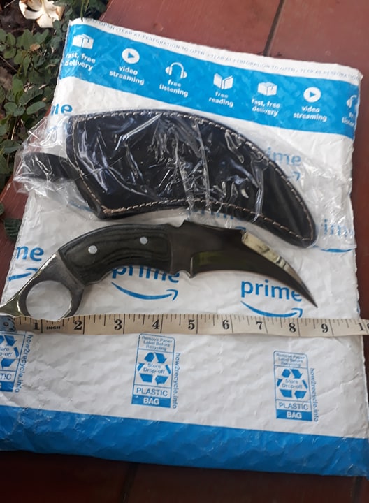 มีดคารัมบิทKARAMBIT D2 USA. 184 MICARTA HANDLE