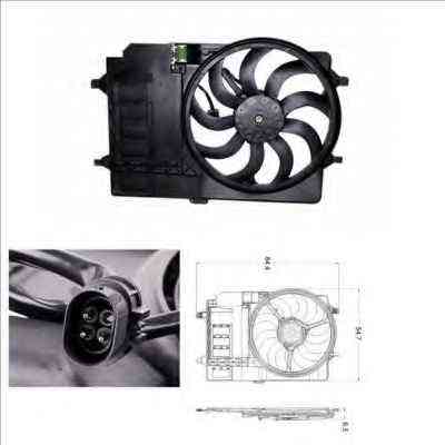 พัดลมหม้อน้ำปลั๊กเดี่ยว MINI COOPER R50, R52, R53 ยี่ห้อ BEHR (17117541092)