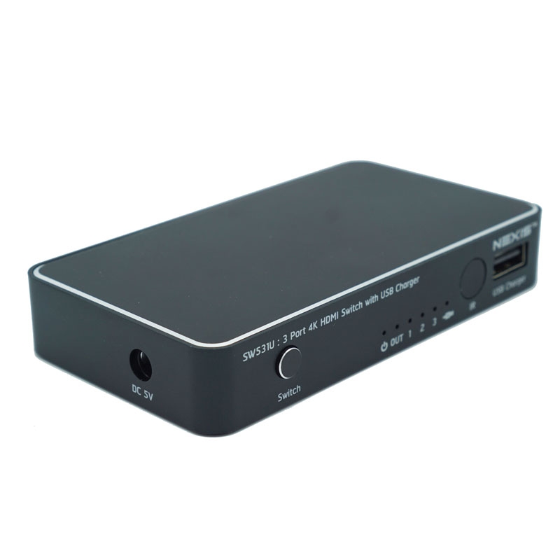 NEXIS รุ่น SW531U 3X1 HDMI2.0 SWITCH WITH USB CHARGE