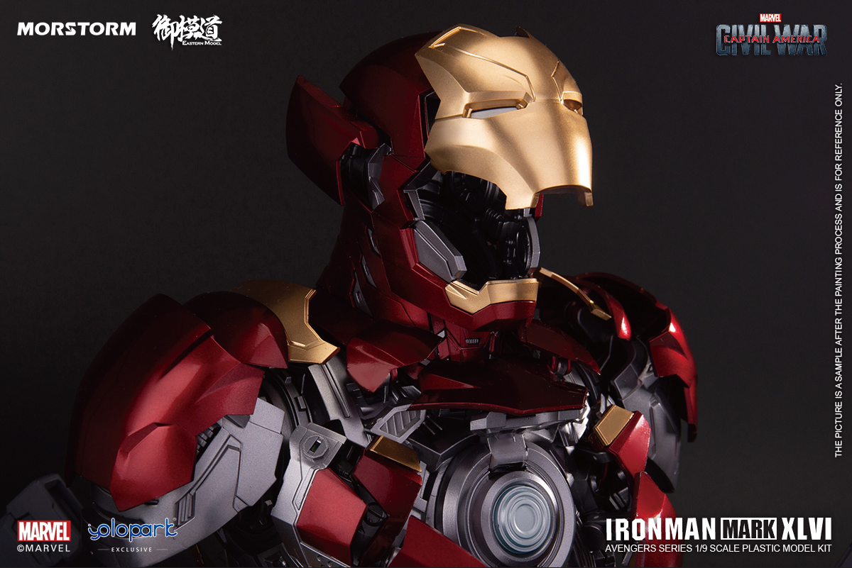 Eastern Model® x Morstorm Plastic Model Kits Series IRON MAN MARK 46 BUST CAPTAIN AMERICA CIVIL WAR