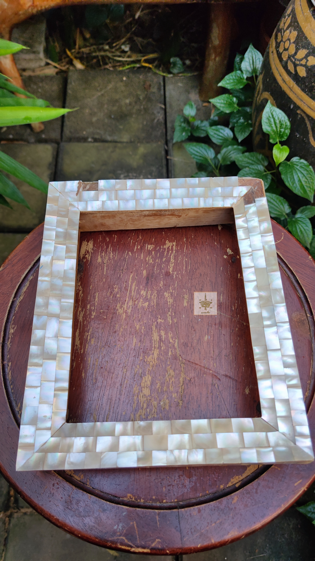 กรอบรูป เปลือกหอยมุกเก่า