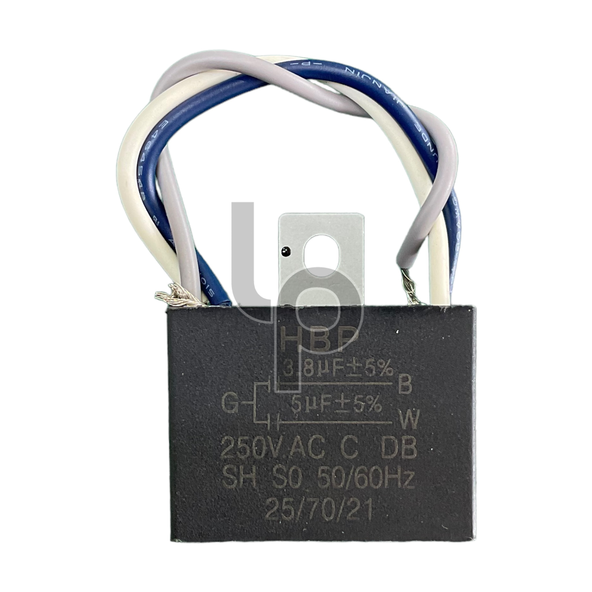 คาปาซิเตอร์พัดลม 3.8+5 uF 250v 3สาย