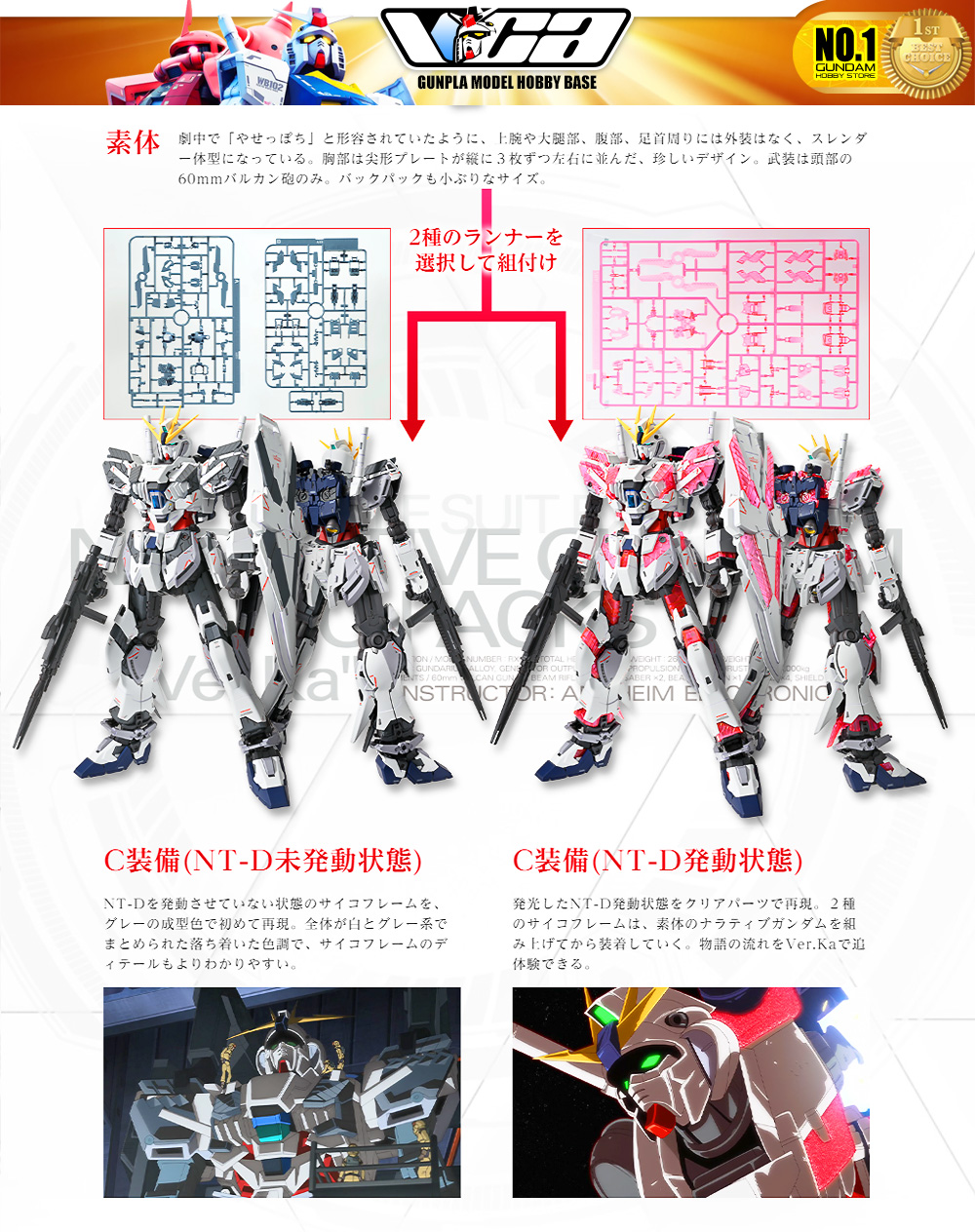 Bandai Gunpla Narrative Gundam Ver Ka Model Action Figure Toy VCA Gundam Thailand