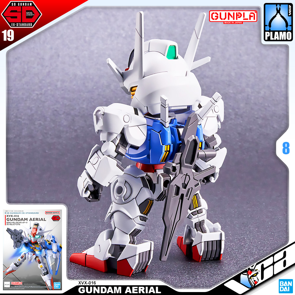 💥 BANDAI GUNPLA SD EX-STANDARD SDEX GUNDAM AERIAL ประกอบ หุ่นยนต์ โมเดล กันดั้ม กันพลา ของเล่น VCA GUNDAM