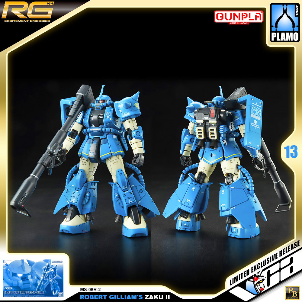 ⭐️ PREMIUM BANDAI PB GUNPLA REAL GRADE RG 1/144 MS-06R-2 ROBERT GILLIAM'S GILLIAM ZAKU II ประกอบ หุ่นยนต์ โมเดล กันดั้ม กันพลา ของเล่น VCA GUNDAM
