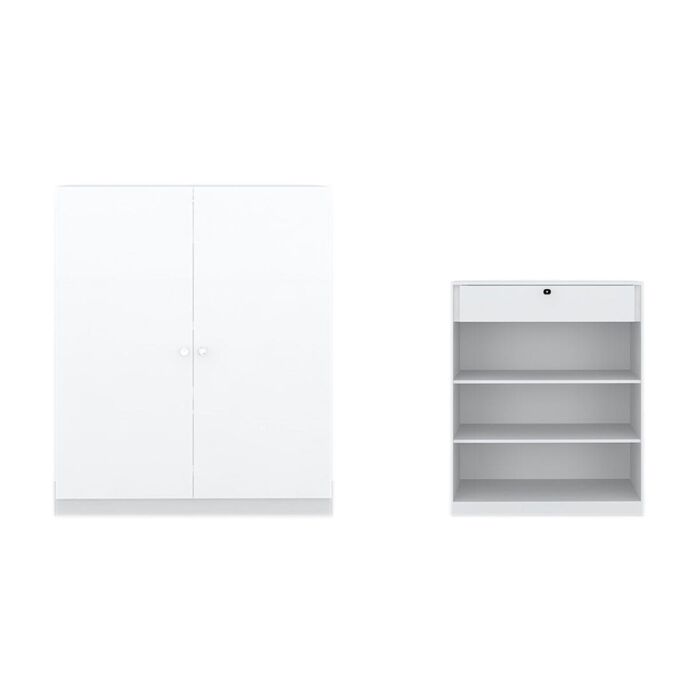 ตู้เสื้อผ้า รุ่น Blox 2.0 ขนาด 100 ซม. สีขาว Mid Gloss