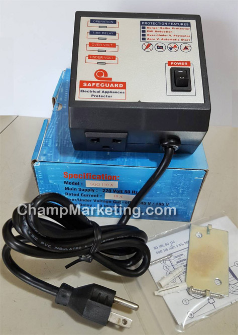 SAFEGUARD SGG110A เครื่องป้องกันความเสียหายจากไฟกระชาก ไฟเกิน ไฟลัดวงจร สำหรับเครื่องใช้ไฟฟ้า ไม่เกิน 10แอมป์